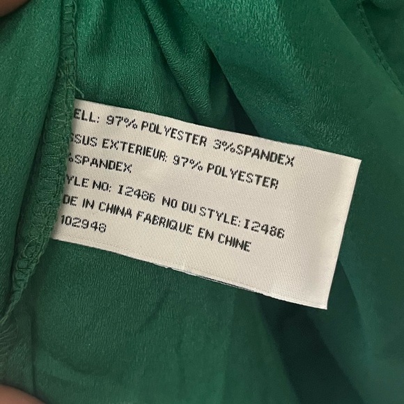 Tulle Emerald Green Button-Up Blouse - Picture 6 of 8